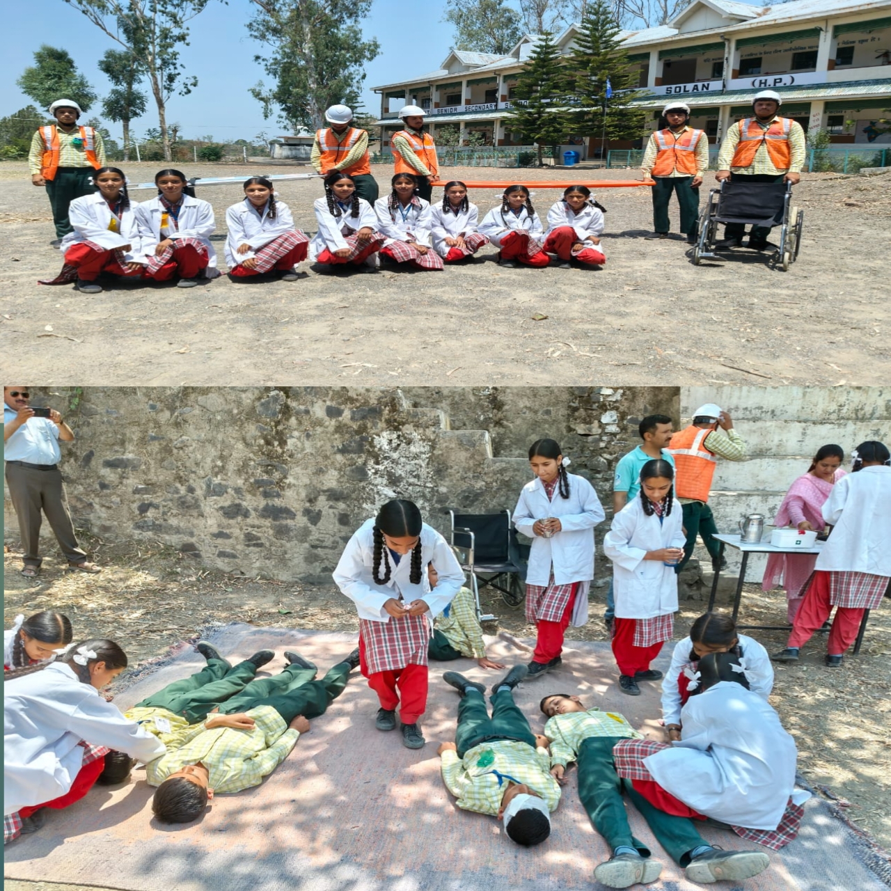 कुफ़्टू विद्यालय में निकासी ड्रिल व लोगो की संख्या गिनने की क्रिया का हुआ आयोजन