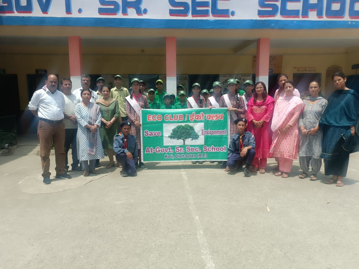 राजकीय वरिष्ठ माध्यमिक पाठशाला कोटी में मनाया गया पर्यावरण दिवस