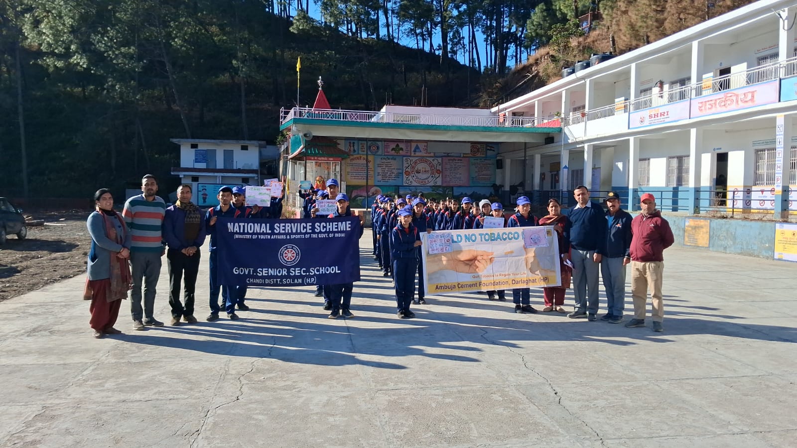 वरिष्ठ माध्यमिक पाठशाला चंडी अर्की में एन एस एस स्वयंसेवक द्वारा नशे के खिलाफ एक रैली का आयोजन