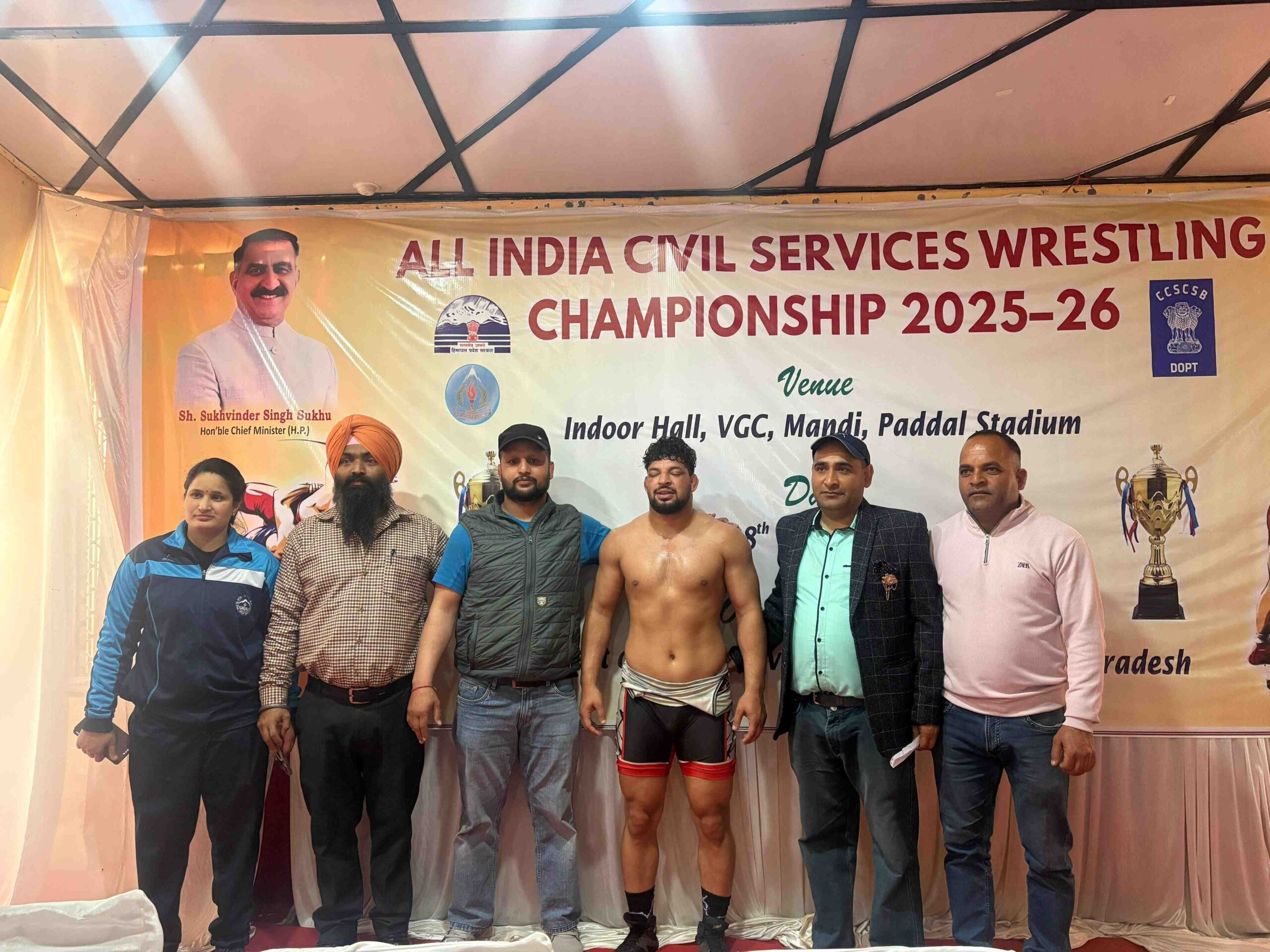 ऑल इंडिया सिविल सर्विस चैम्पियनशिप कुश्ती प्रतियोगिता में बागा के प्रतिभाशाली खिलाड़ी सुनील कुमार (सोनू) ने जीता स्वर्ण पदक